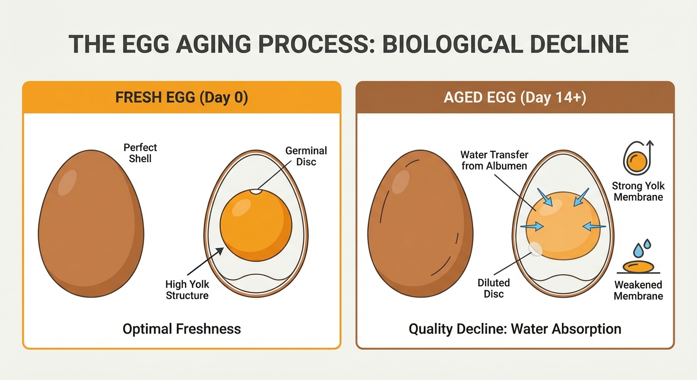 Illustration of egg freshness factors