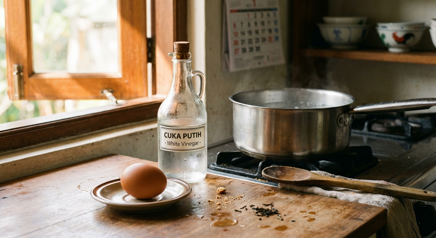 Boiling eggs in a pot