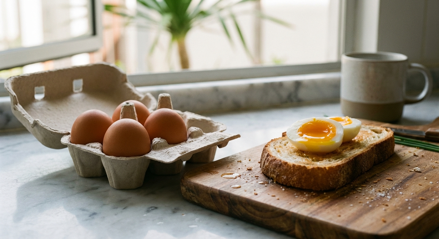 Fresh EGGHEY eggs in a carton