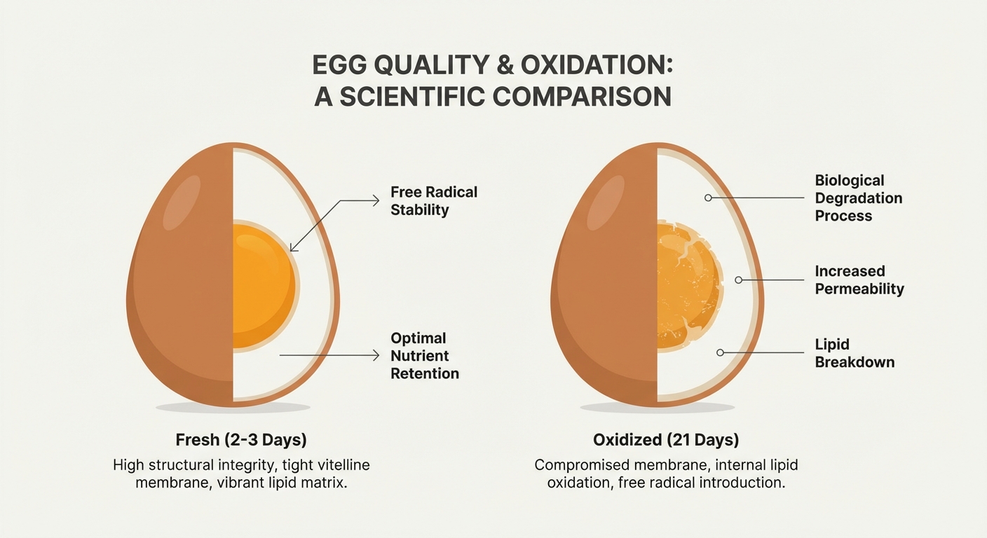 Egg freshness and oxidation