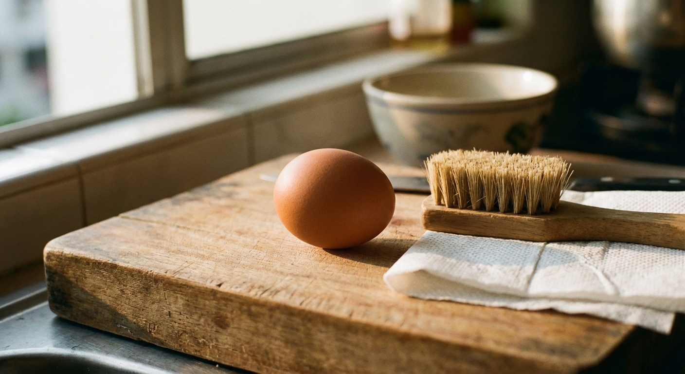 A carton of clean farm fresh eggs