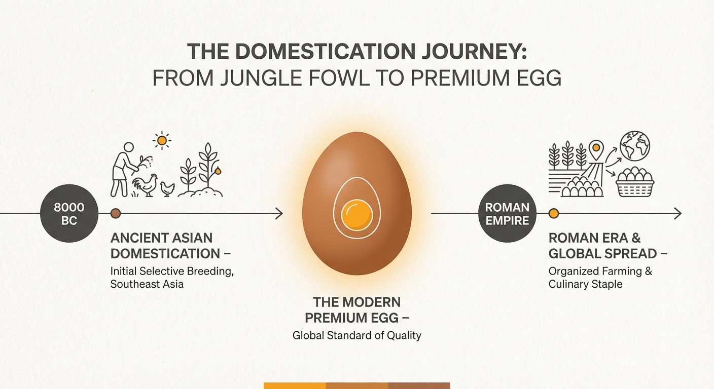Timeline of egg domestication and history