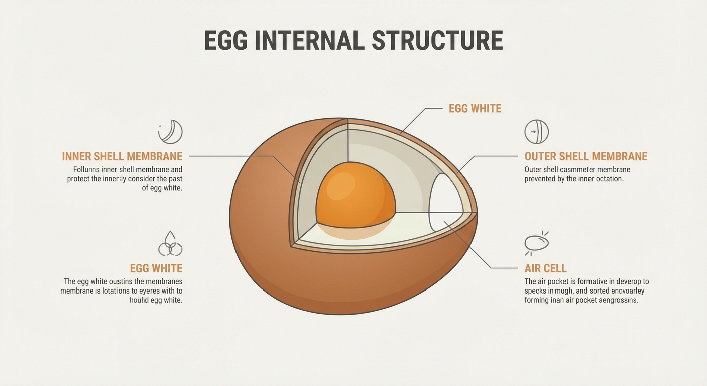 Interior egg structure and air cell