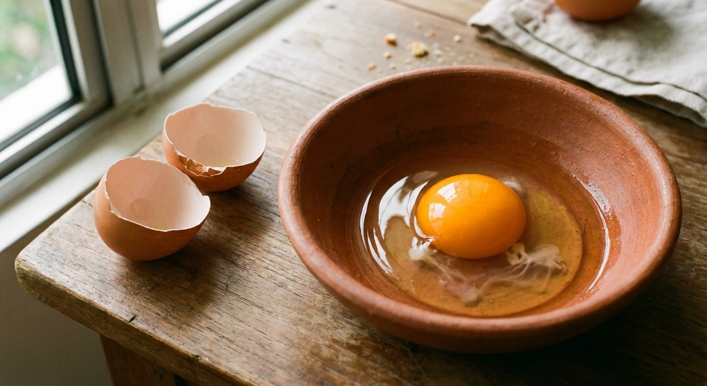 Egg albumen and chalaza closeup