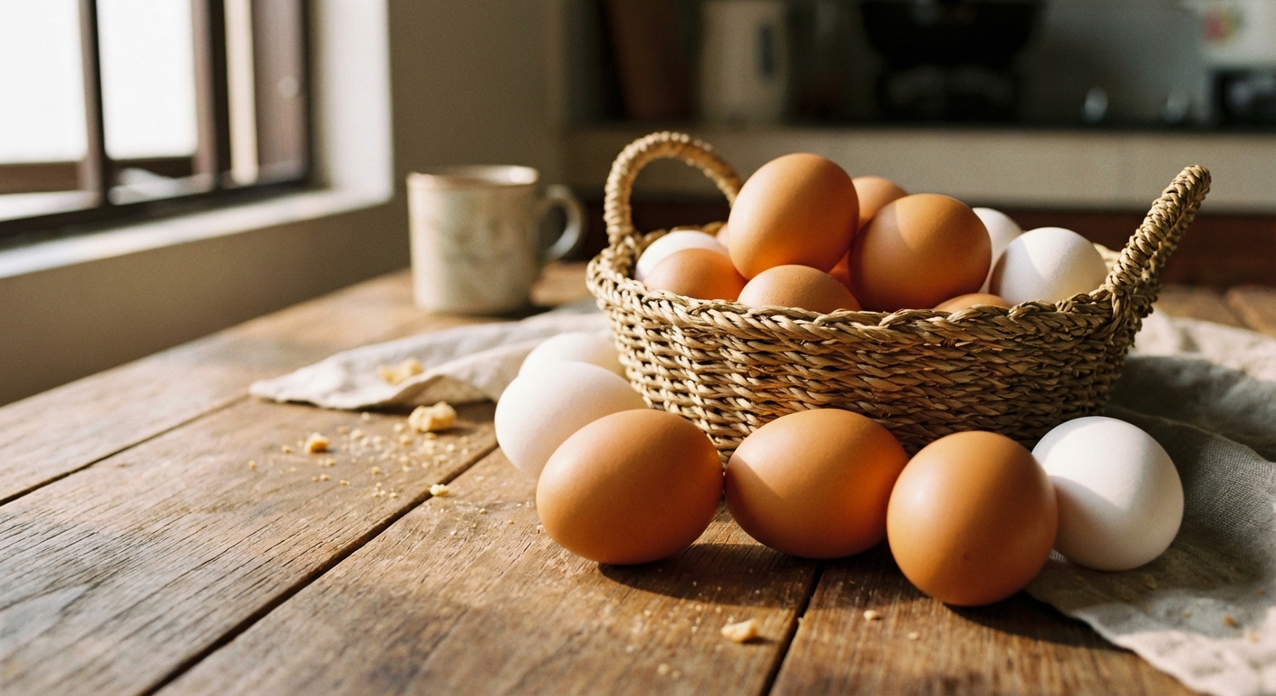 A healthy hen in a clean, open-space farm environment
