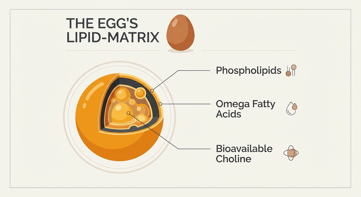 Fresh eggs as a lipid matrix delivery system
